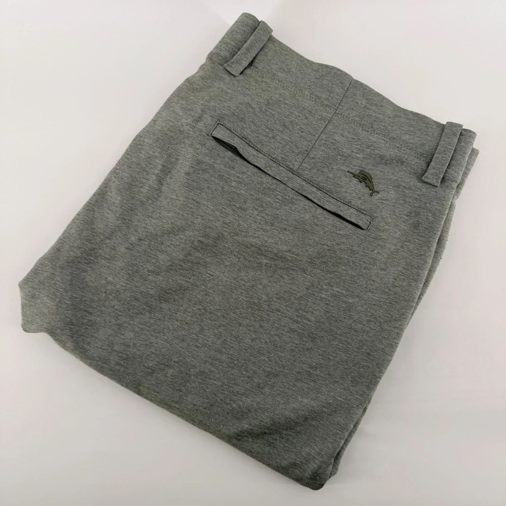 Tommy Bahama Boracay Performance Pants Green Heather Stretch Travel 38x29‎